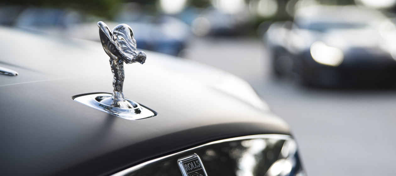 Spirit of Ecstacy hood ornament on a Rolls-Royce